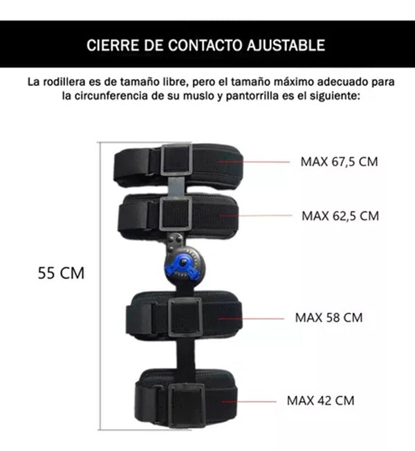Rodillera Rom Con Bisagras Ajustable De 0 A 120 Grados