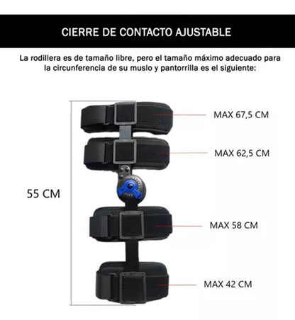 Rodillera Rom Con Bisagras Ajustable De 0 A 120 Grados