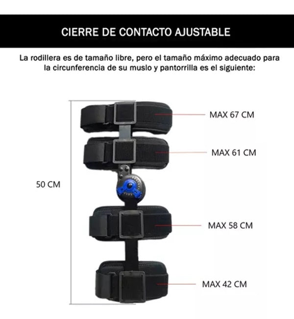 Rodillera Rom Con Bisagras Ajustable De 0 A 120 Grados