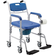 Baño Inodoro Aluminio Con Ruedas Asiento Acolchado Reposapie