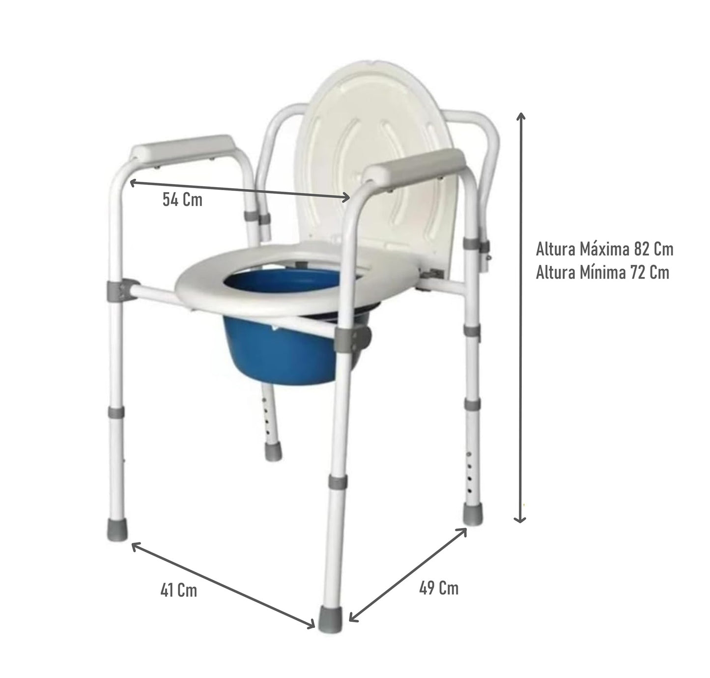 Baño Wc Portátil Cromado Con Tapa - Plegable
