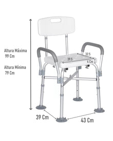 Silla De Ducha Aluminio Base Reforzada Bariatrica Portatil