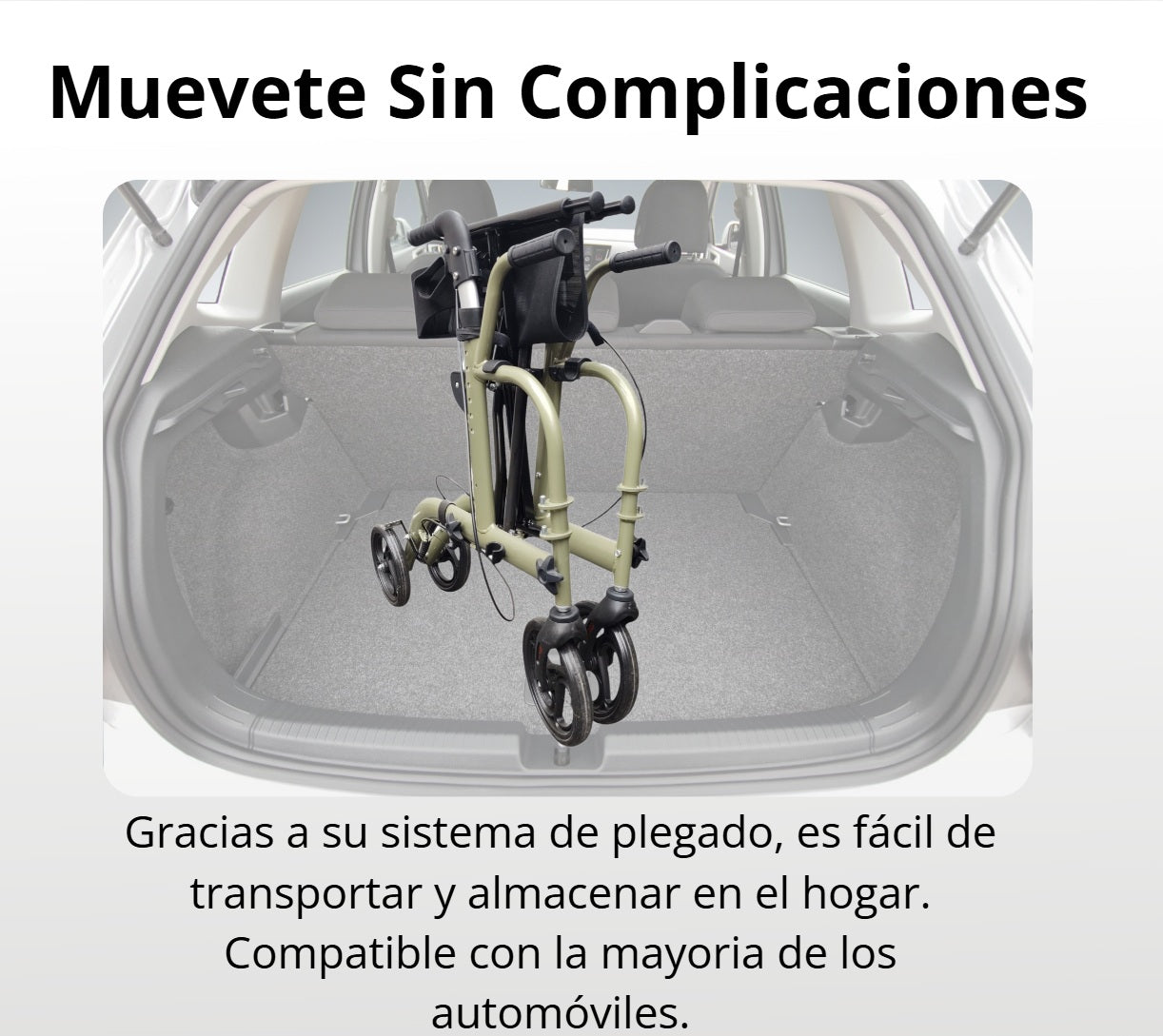 Andador Burrito Ortopédico Plegable Asiento 4 Ruedas 2 En 1