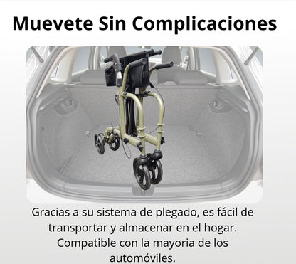 Andador Burrito Ortopédico Plegable Asiento 4 Ruedas 2 En 1