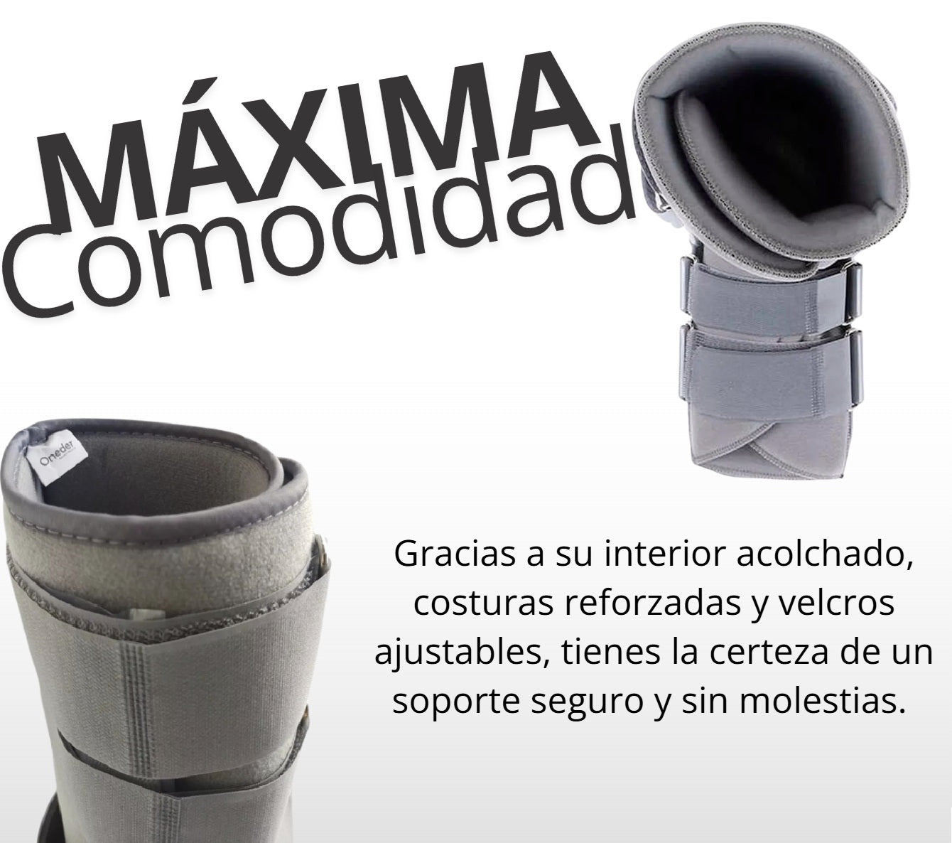 Bota Ortopédica Cam Walker Larga Gris Adulto Oneder