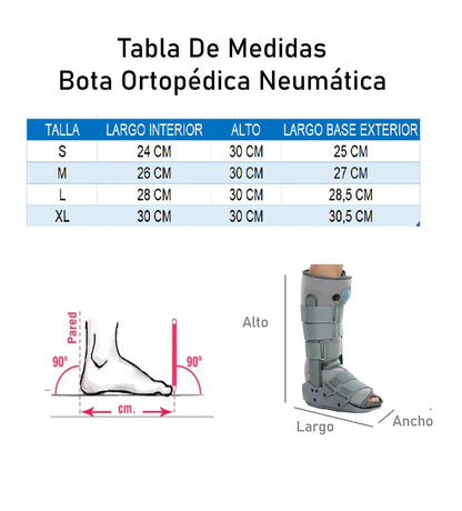 Bota Ortopédica Larga Cam Walker Alta Para Pie Oneder
