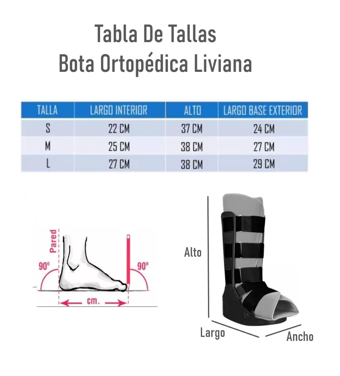 Bota Ortopédica Larga Inmovilizadora Liviana Premium