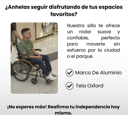 Silla De Ruedas Geriatrica Plegable  Freno Doble Rueda Maciza